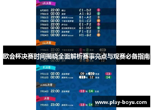 欧会杯决赛时间揭晓全面解析赛事亮点与观赛必备指南 欧会杯决赛时间揭晓全面解析赛事亮点与观赛必备指南